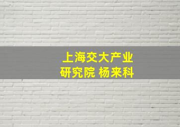 上海交大产业研究院 杨来科